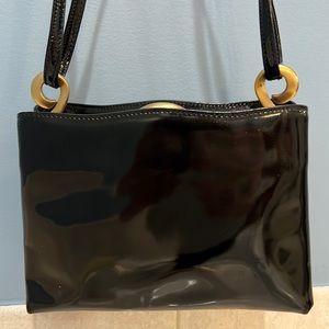 Vintage De Vecchi by Hamilton Hodge~Black Patent Leather Crossbody